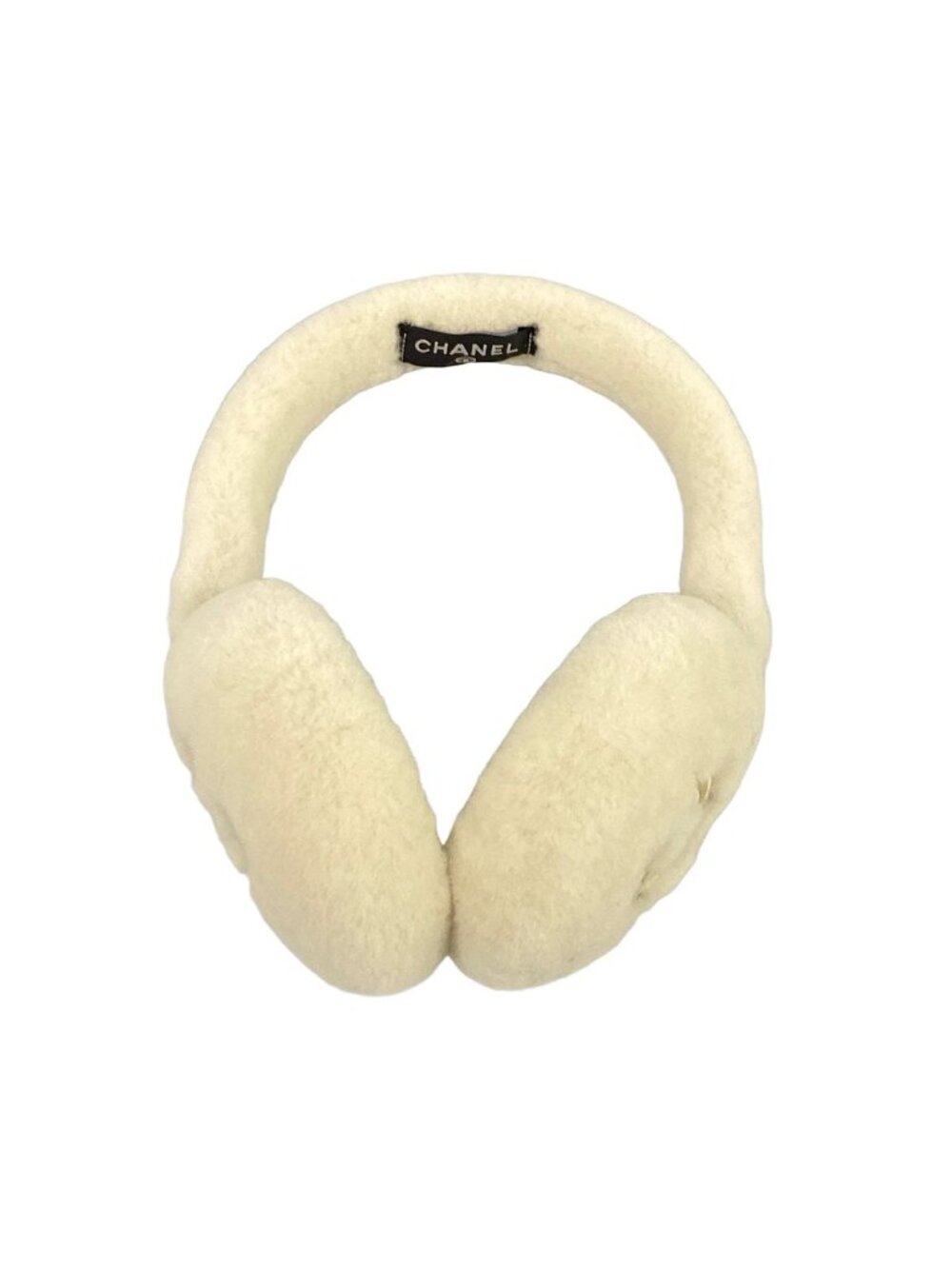 Chanel White Ear Muffs CC Logo Earmuff